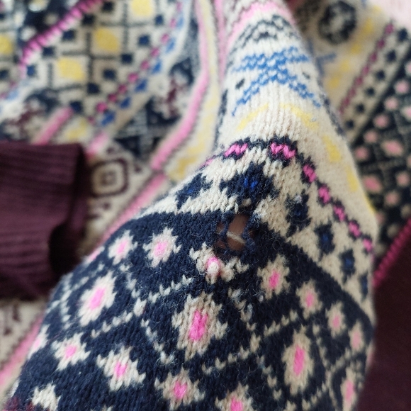 J. Crew Sequin Fair Isle Lambswool Sweater Size Small - Picture 10 of 11